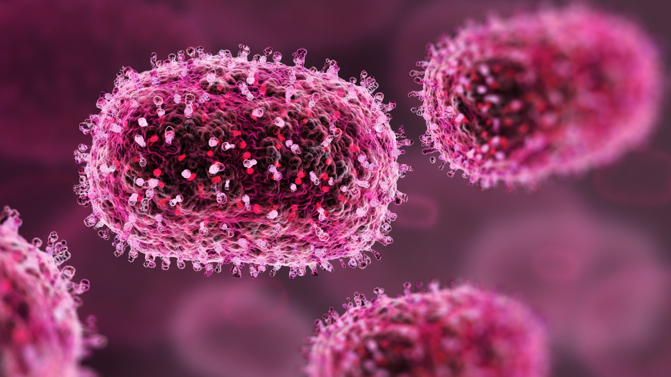 Microscopic virus illustration. Showing the need for disinfection.